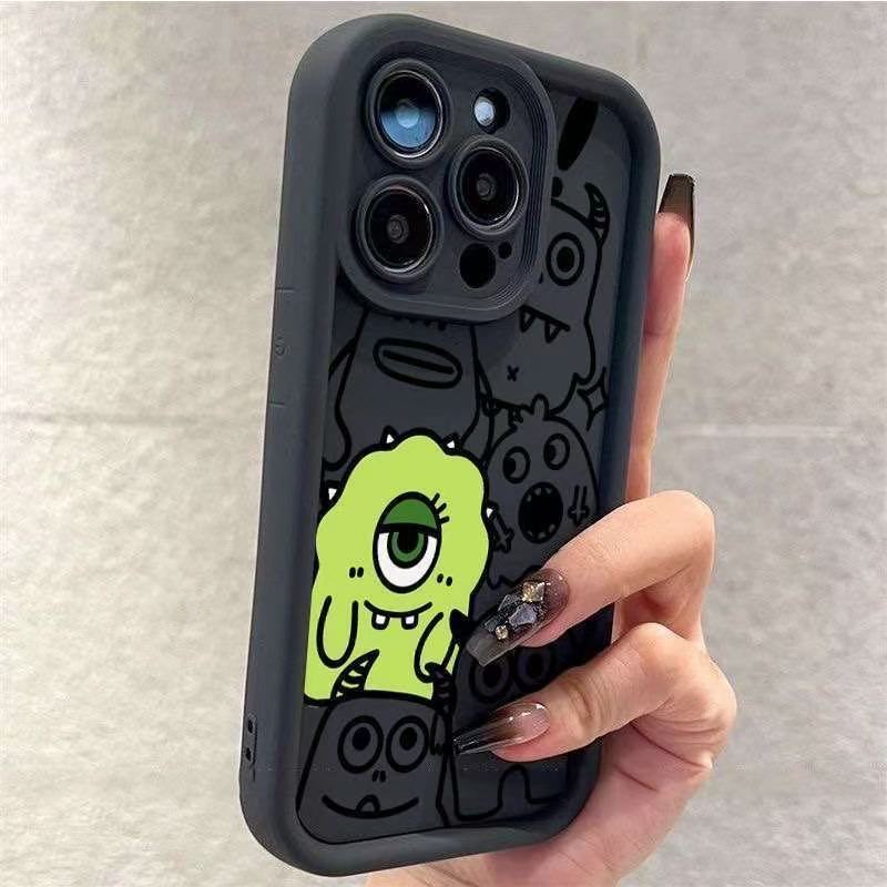 Monstruos europeos y americanos para iPhone 16pro funda para teléfono móvil Apple 15 anti-caída 14 dibujos animados 13promax nuevo 12x