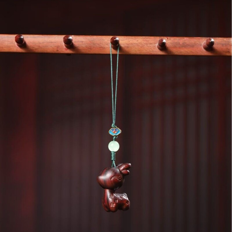 漂漆芭比小鹿手工编绳手机挂包包钥匙扣一路平安流苏萌鹿车载挂件|undefined