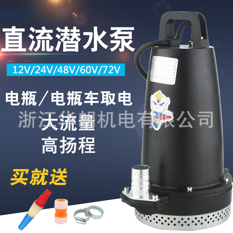 农用抽水泵直流潜水泵家用电动车电瓶抽水泵48V60V高扬程2寸水泵