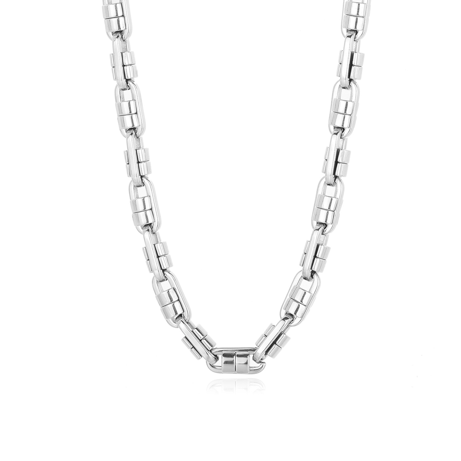 Hip-Hop Classic Style Titanium Steel Geometric Men's Bracelets Necklace display picture 6