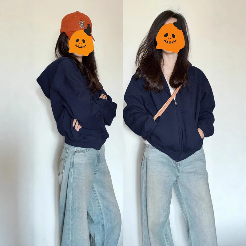 Autumn and Winter Short Jacket for Women, Very Stylish, 2025 New Thin Style, Regular Shoulder Sweatshirt Cardigan, Korean Style Outfit, Thick Top Autumn and Winter Short Jacket for Women, Very Stylish, 2025 New Thin Style, Regular Shoulder Sweatshirt Cardigan, Korean Style Outfit, Thick Top
