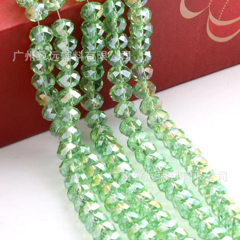 Nuevos granos cristalinos del diamante AB color granos planos granos de la rueda 4/6/8/10mm cadena entera DIY accesorios hechos a mano