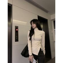 设计感小众德绒高领打底衫女春秋内搭保暖加厚小衫修身显瘦上衣服
