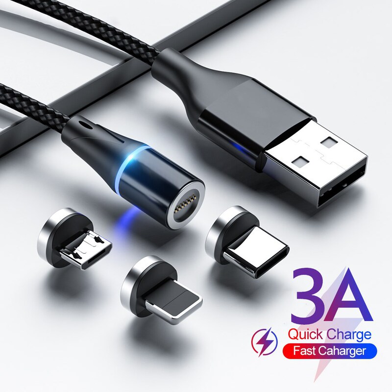 3A Magnetic Braided Cable Fast Mobile Phone Charging Cable Type C Suitable for Android type-c Cross Border Gift Printing