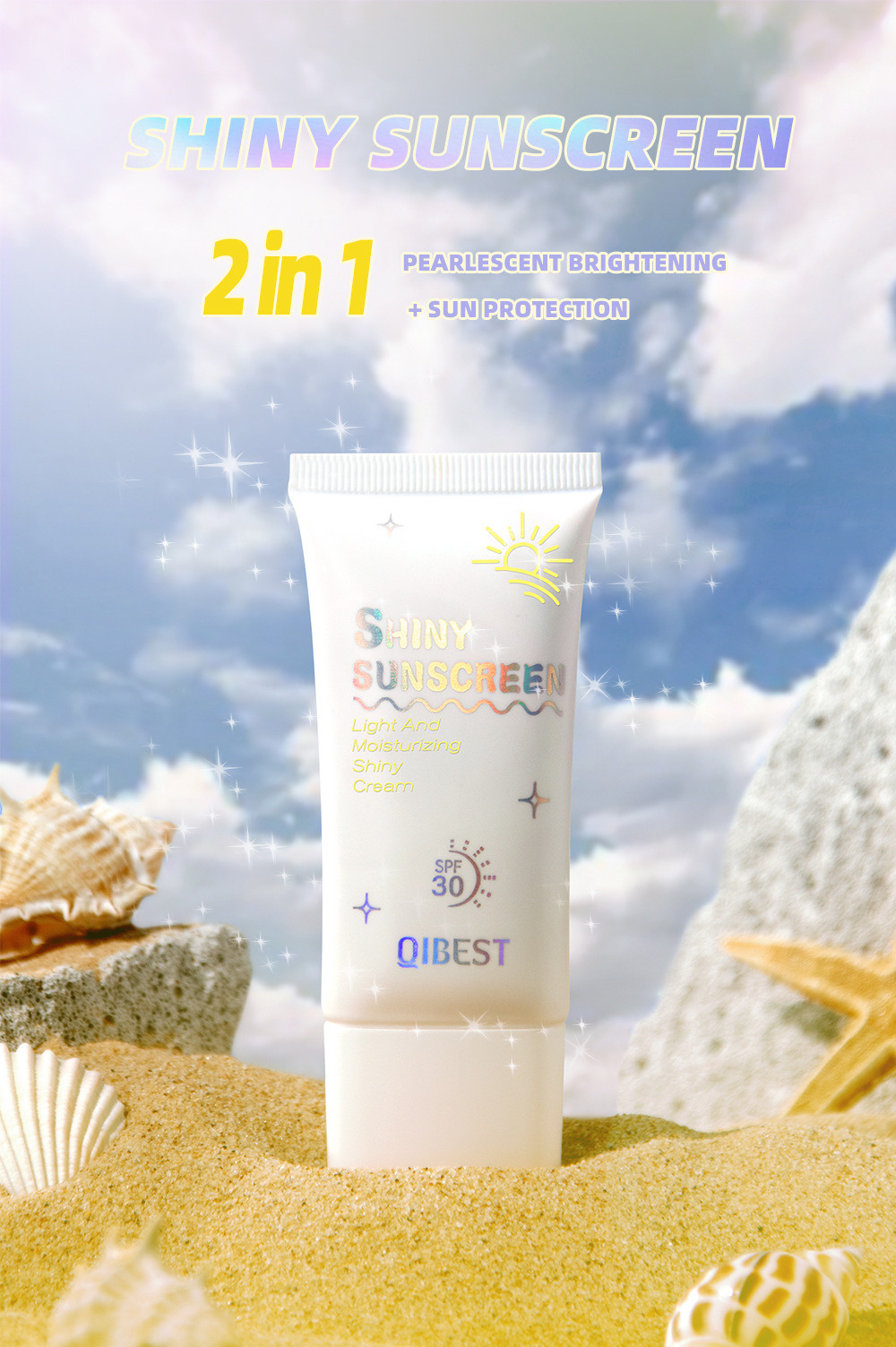 QIBEST Cross-border Isolation Pearlescent Brightening Primer Moisturizing, Natural, Refreshing, Oil-Control and Non-Greasy Hydrating Isolation Lotion details Picture