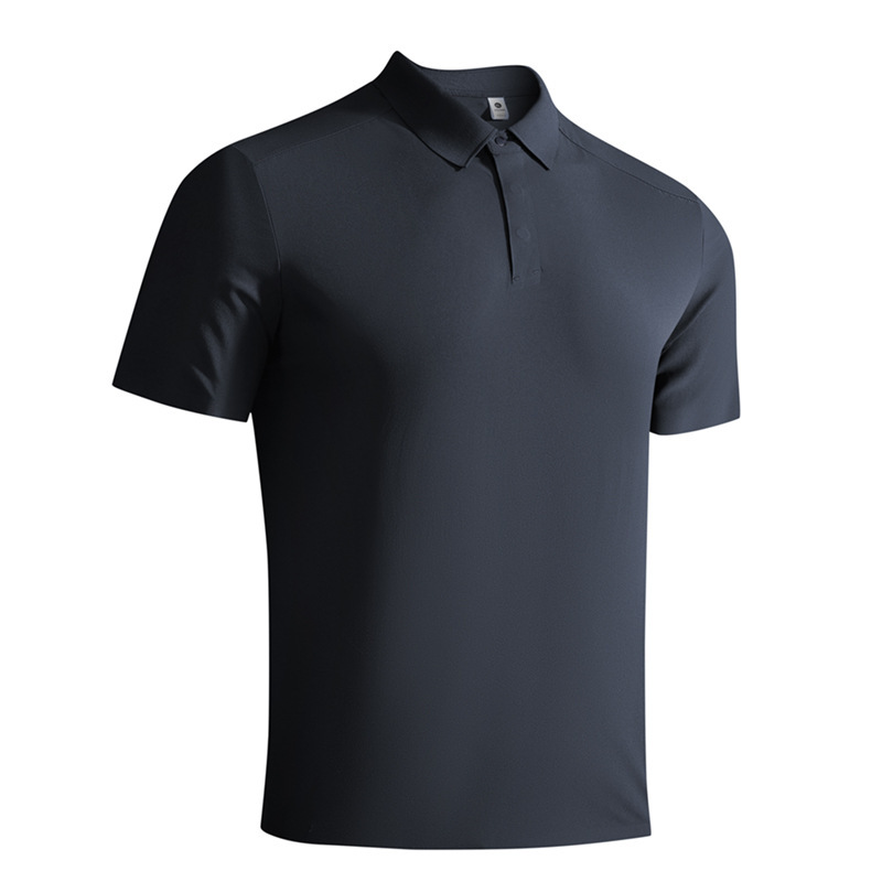 Summer New Style Lapel T-Shirt Seamless Polo Shirt Ice Silk Quick-Drying Breathable Men's Casual Sports Business Short-Sleeved Shirt