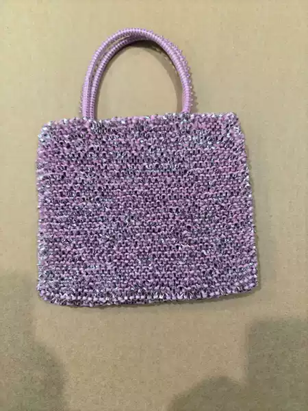 Square handbag, fashionable candy-colored tote bag, shiny PVC woven bag, versatile shoulder bag, niche design bag
