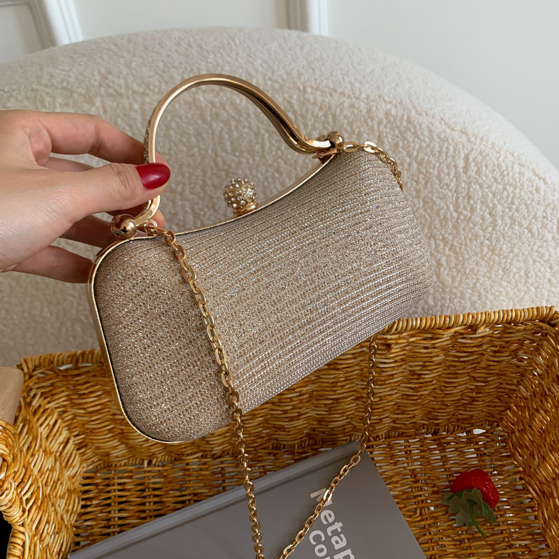 Cadena de alto grado rhinestone bolsa de las axilas INS de alto aspecto Lock bolso Moda brillante hombro crossbody bolsa