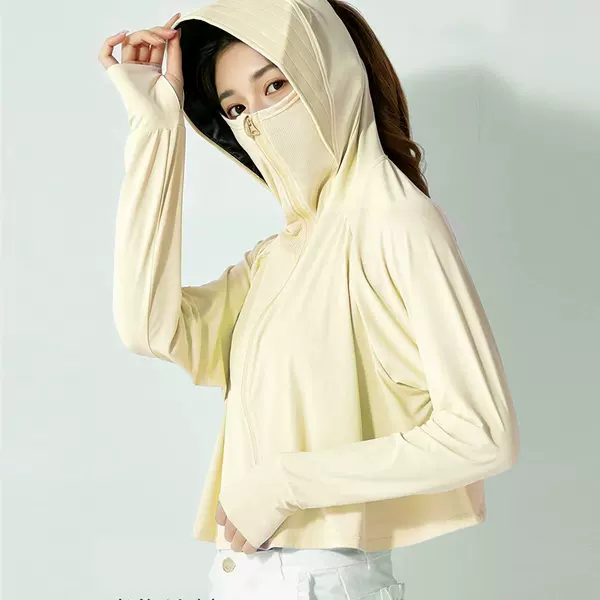 2026 New Model Original Yarn Ice Silk Sun Protection Clothing Outdoor Skin Jacket Thin Style Women's Uv Protection Breathable Shawl Sun Protection Clothing