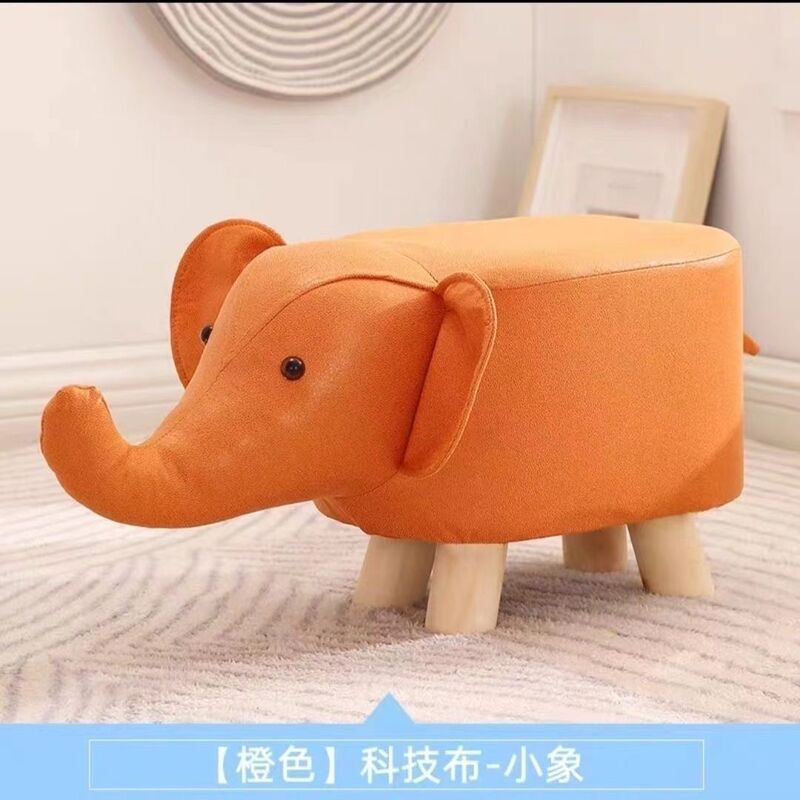 儿童大象凳子卡通动物凳子节日礼品板凳子家用换鞋凳科技布小象凳|undefined