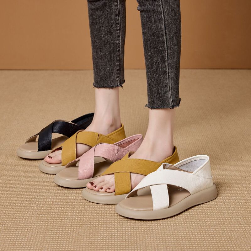Two-Way Flat Sandals for Women, 2026 Summer New Style, Large Size Women's Slippers, Comfortable for Outdoor Wear, Maternity Shoes, Wholesale in Stock