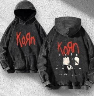 Худи Korn Rock Band World Tour выцветшитый хлопковый свитшот с капюшоном старого образца