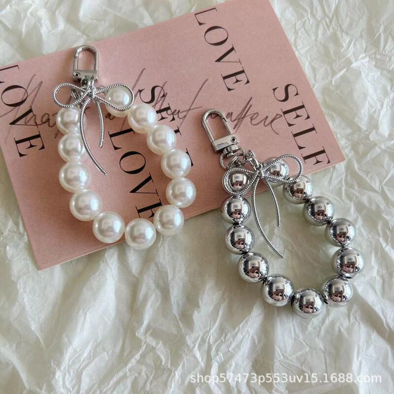 Cross-Border Korean Version New Style Fresh and Sweet Pearl Decorative Keychain Mobile Phone Buckle Luggage Pendant Ball Bead Bracelet Bracelet Cross-Border Korean Version New Style Fresh and Sweet Pearl Decorative Keychain Mobile Phone Buckle Luggage Pendant Ball Bead Bracelet Bracelet