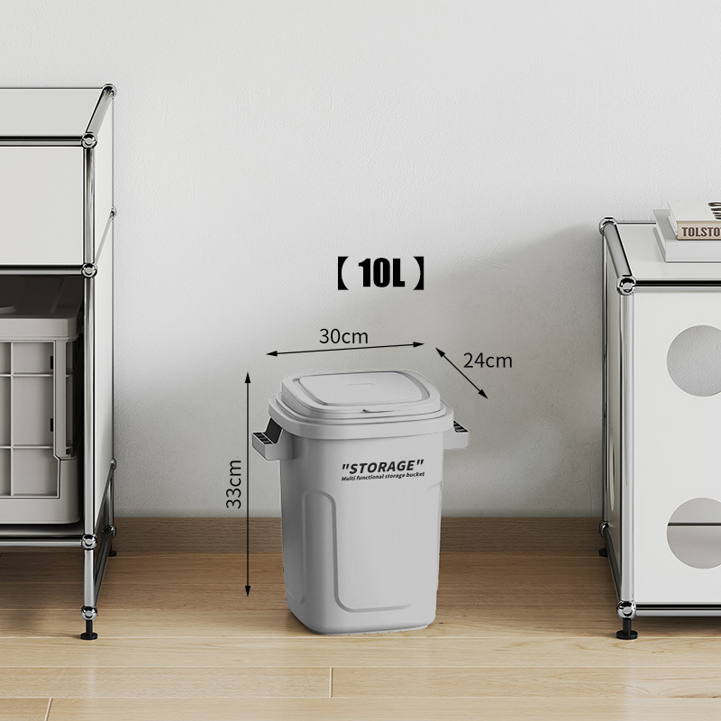 キッチンゴミ箱家庭用新しい大型蓋付き高さ紙バスケット家庭用屋外インダストリアルスタイル大容量ゴミ箱|undefined