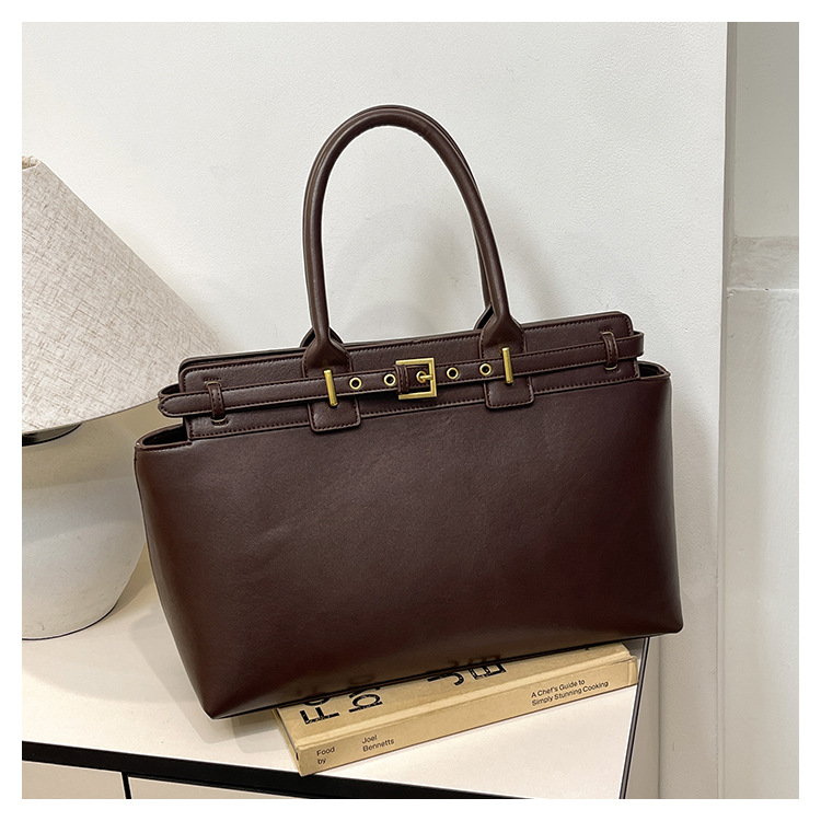 Borsa da ufficio/da viaggio da donna, elegante, tinta unita, versatile, a tracolla, alla moda, stile retrò, da portare sotto il braccio._voghion.com