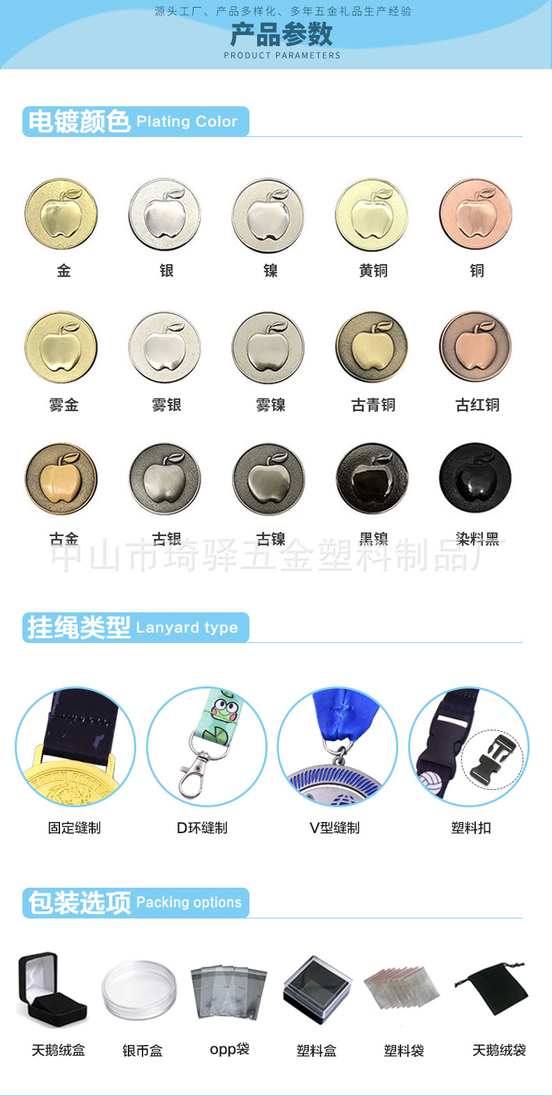 金属奖牌挂牌定制3D锌合金烤漆奖牌马拉松跑步比赛