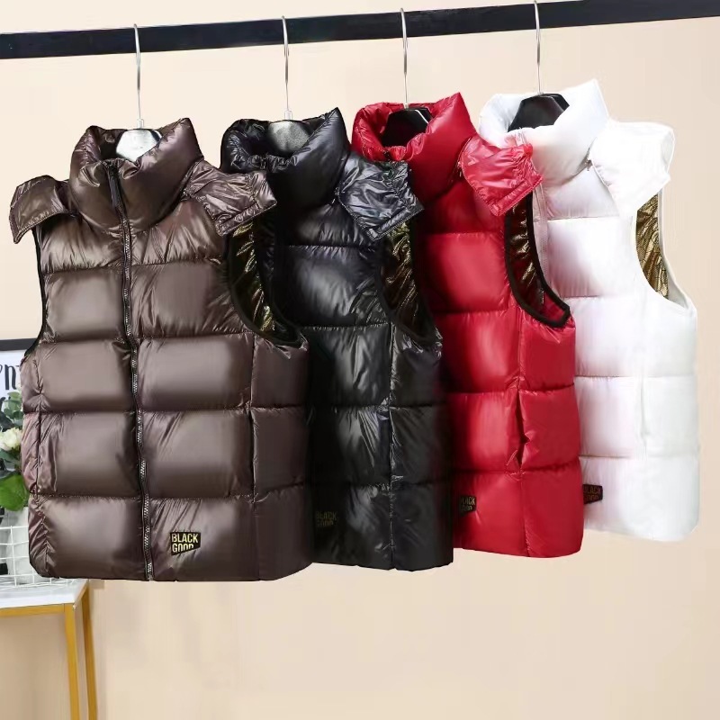2024 red rojo negro dorado plumón sombrero de algodón chaleco para hombres y mujeres para vestir el nuevo otoño y invierno grueso chaleco cálido image 1