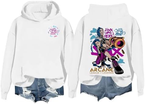 DLDXJQTPL Jinx Was Here Women Hoodie Jinx Arcane Figure
