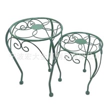 戶外園藝園林庭院復古鐵藝花凳花盆架植物架花架金屬架置物架