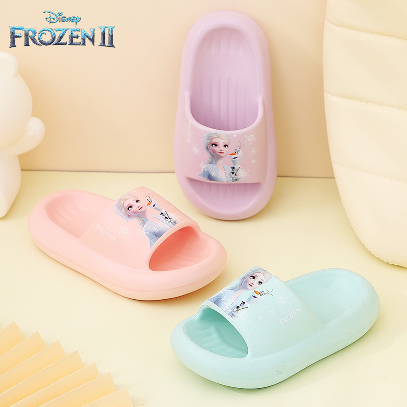 Frozen Elsa Princess Kidsren's Slippers Summer Girls Eva Thick-Soled Non-Slip Home Indoor Bathroom Slippers