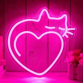 跨境专供可爱猫霓虹灯礼品家庭装饰挂件标识灯