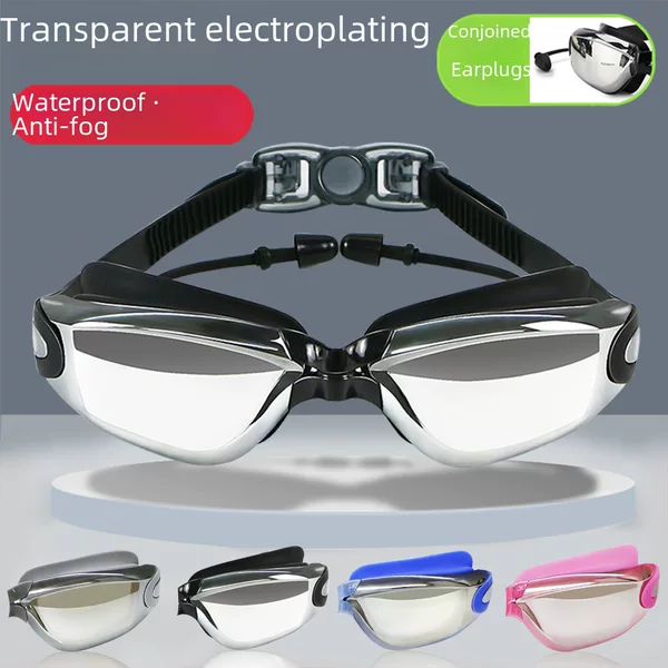 Large frame swimming goggles HD anti-fog waterproof large field of vision myopia swimming goggles men and women electroplating swimming glasses manufacturers wholesale
