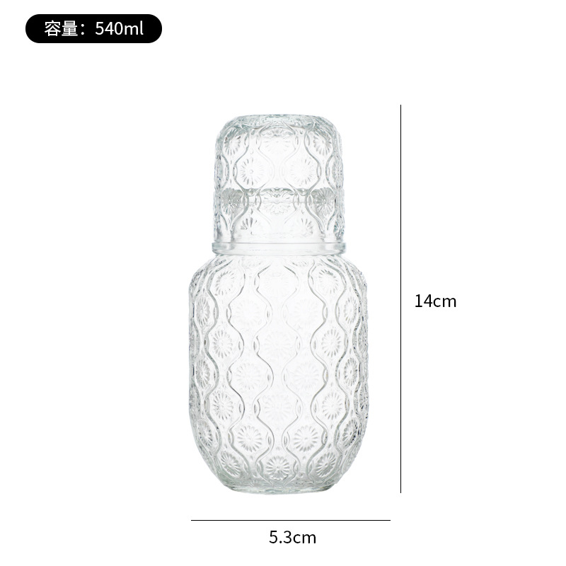 Conjunto de hervidor de vidrio en relieve francés con taza de agua de verano de gran capacidad de hervidor de agua fría doméstico conjunto de taza de una olla image 9