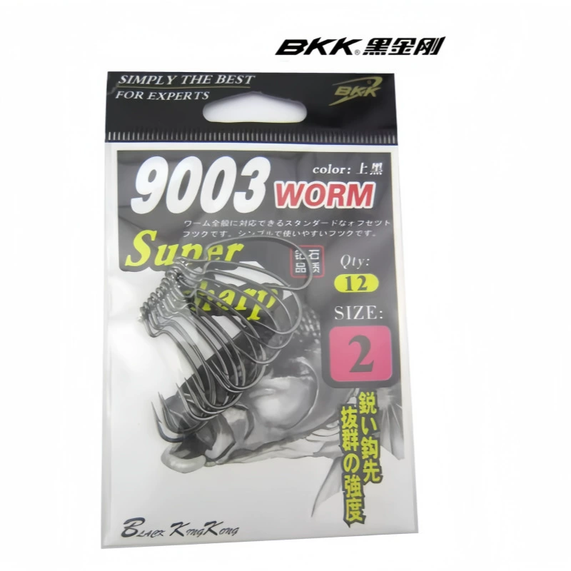 Крючок для блочного заброса BKK Black King Kong 9003 длинно-дальний заброс, мягкая приманка червя, крючок для мягкой приманки, лососевая рыба-мандарин