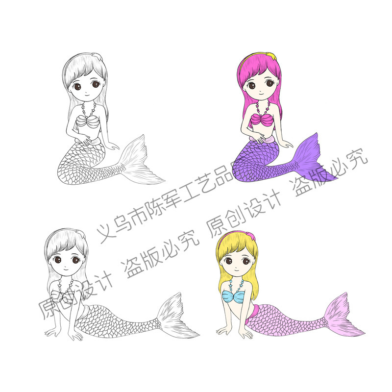 美人鱼DIY微景观水族装饰水景创意美女蛋糕钥匙扣塑料摆件工艺品