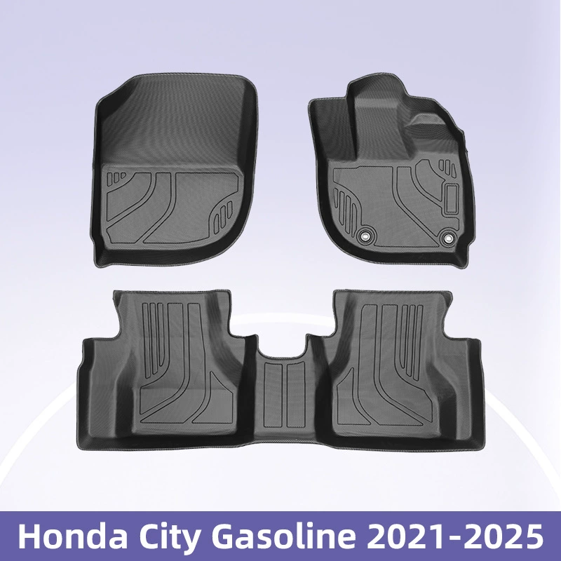 Подходит для Honda City Gasoline 2021-2025 Правый руль 3D 24/7 Материал TPE ножные коврики