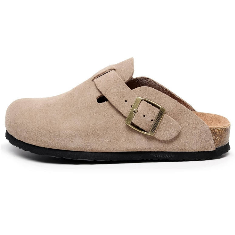 Women's Cave Shoes Adjustable Buckle Classic Faux Cork Non-slip Slippers Waterproof Home Sandals with Arch Support