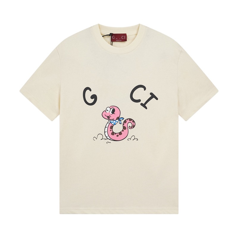 GU クロスボーダー ハイバージョン 25SS 新作 辰年 蛇年 蛇絵文字プリント 半袖Tシャツ 男女兼用 万能|undefined
