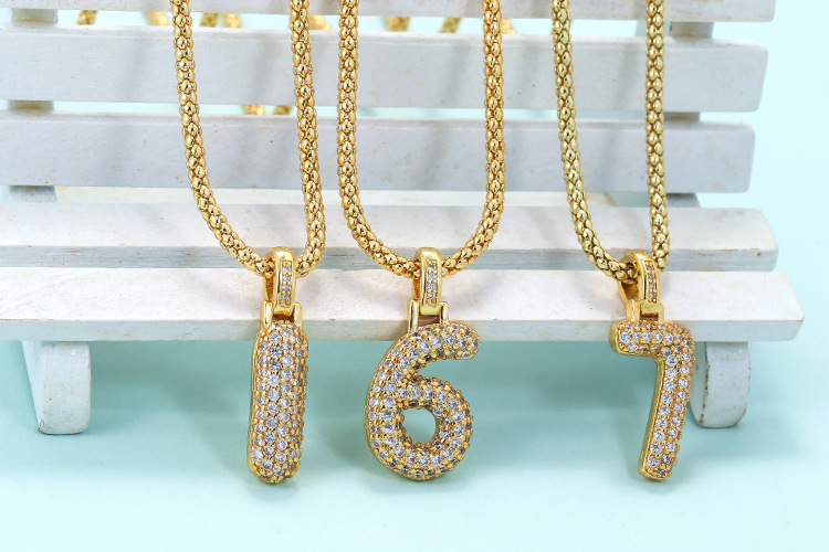 Zircon Popcorn Pendant Necklace Male Hip-hop Clavicle Chain display picture 2