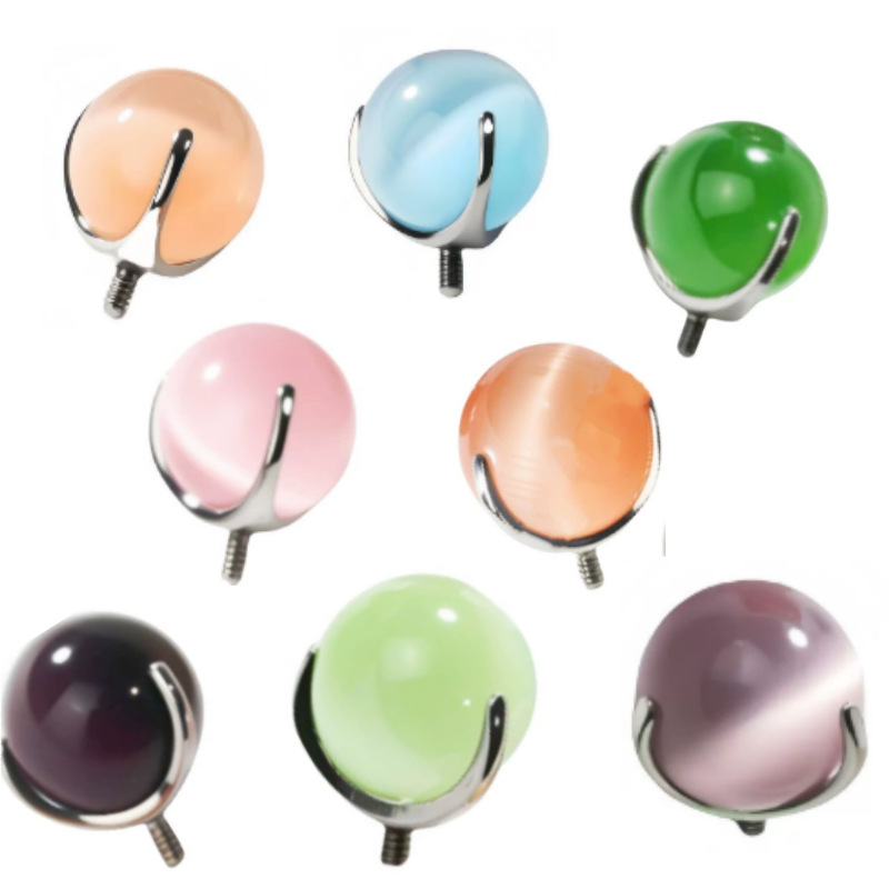Pointed labret stud close-up product detail