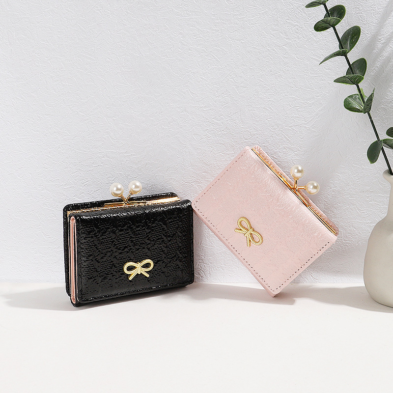 Coreana simple billetera de estudiantes adorable ins mini billetera de damas nueva cartera bolsa de tarjetas billetera de mujeres corta