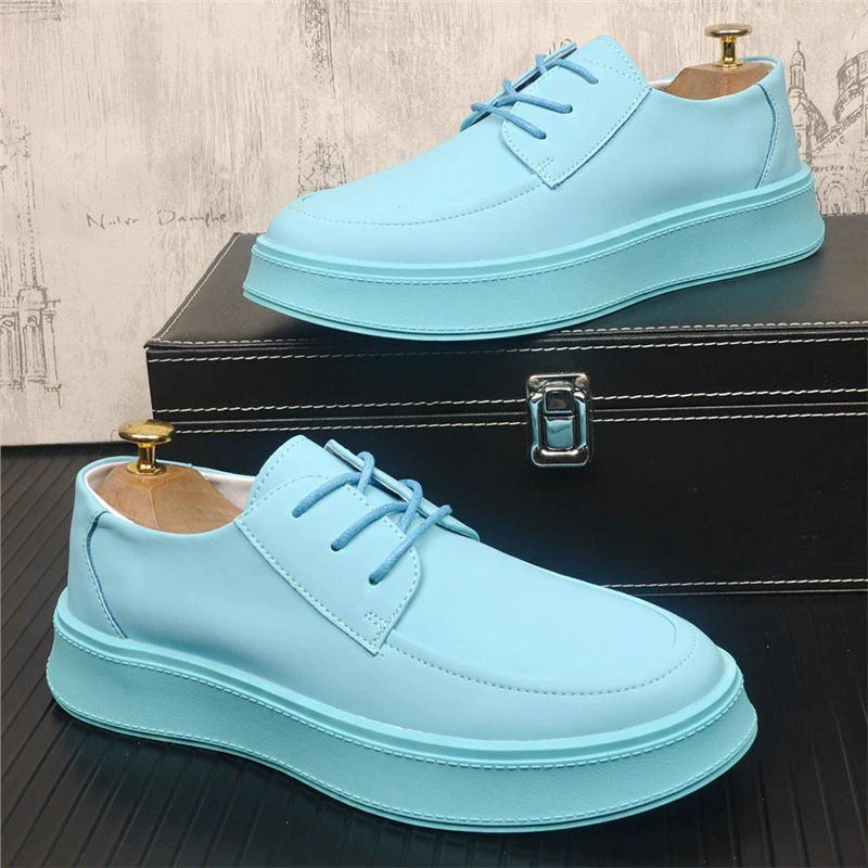 Кожаные туфли для мужчин летом дышащие дикие внутренние туфли для мужчин кожаные деловые повседневные маленькие белые туфли на шнуровке