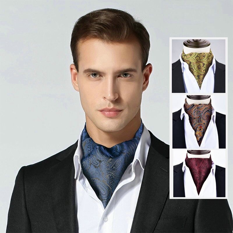 Men's Suit Scarf British Business Dress Men's Scarf Trendy Men's Shirt Paisley Polyester Scarf Foreign Trade