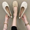2021 spring and autumn new pattern Korean Edition tender Round Flat bottom Shallow mouth A pedal peas Single shoes Grandma shoes wholesale