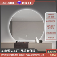 BOLEN 半円形スマートバスルームミラー ドレッシングテーブル 壁掛け ホテル バンテージルーム ライト付き LED 洗面化粧台