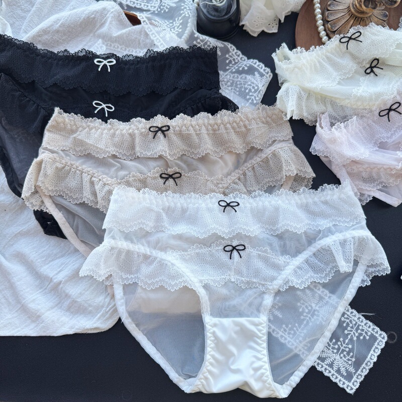 【 40-60kg 】0557 # Dreamy Girl~ Playful and Cute Ruffled Mesh Lace Trim Sexy Women's Panties 【 40-60kg 】0557 # Dreamy Girl~ Playful and Cute Ruffled Mesh Lace Trim Sexy Women's Panties