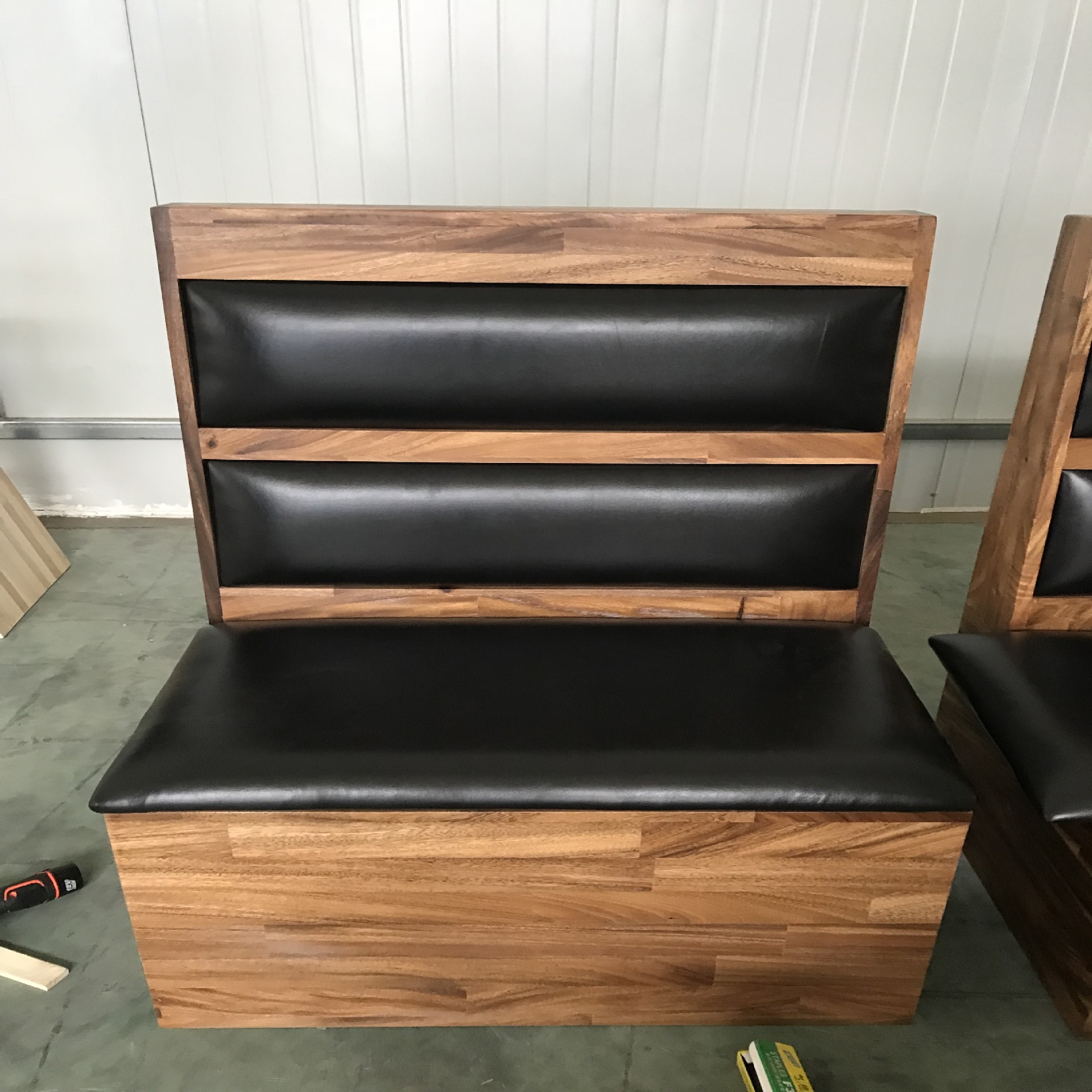 Restaurant Sofa Booth Single Booth Against the Wall for Hotel, Milk Tea Shop, Catering, Commercial Use, Modern Minimalist Style, Solid Wood Sofa Booth