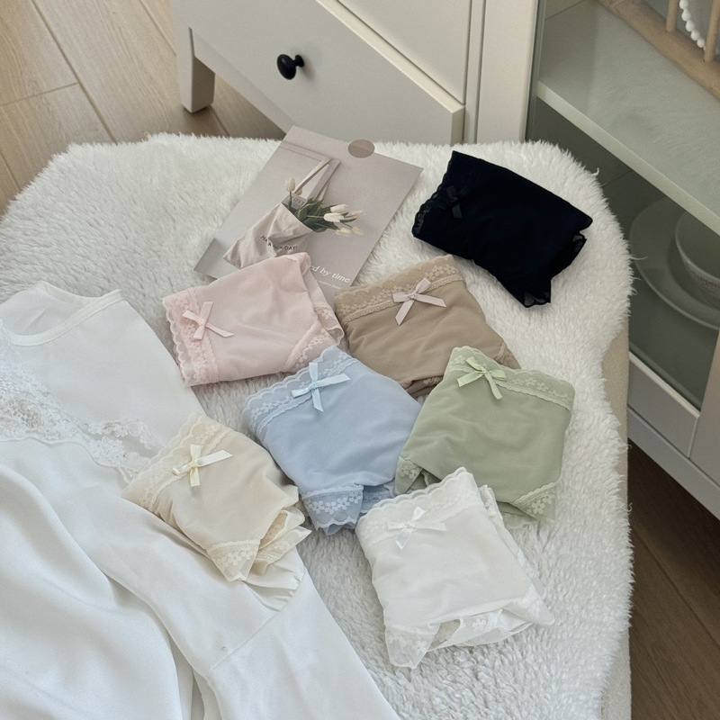 女生中腰冰丝内裤女蕾丝边纯棉全棉抗菌裆少女款大码无痕女士内裤|undefined
