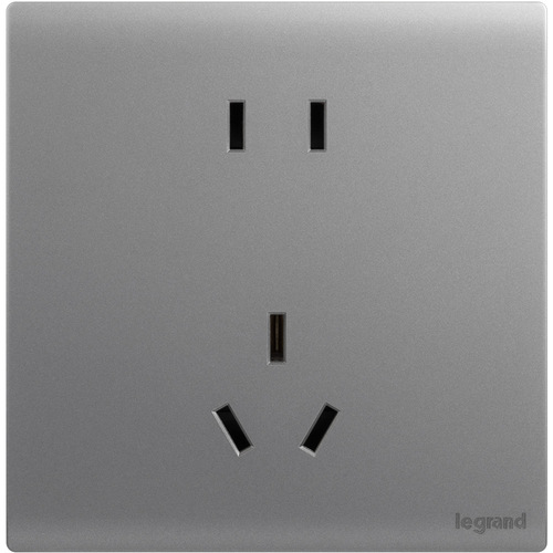 Rogers & Gates Switch and Outlet Panel Simple Joy Dark Sand Silver Color Flush Mount USB Five-Hole 16A Home Power 86 Style Outlet