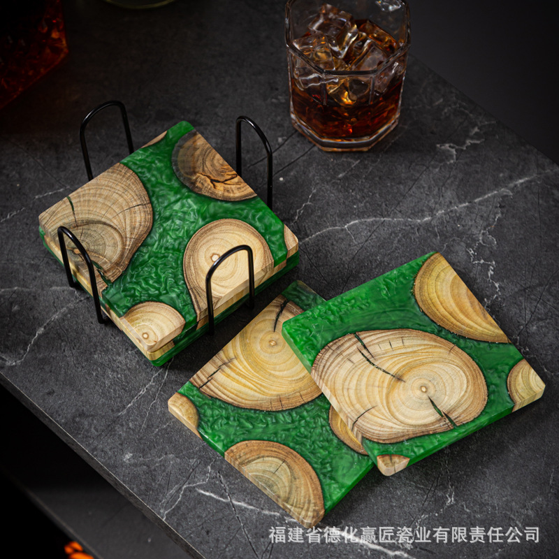 Coaster de resina de tumor de boj Coaster de epoxi Coaster Art Coaster Coaster de regalo cultural y creativo Coaster Coaster de cedro