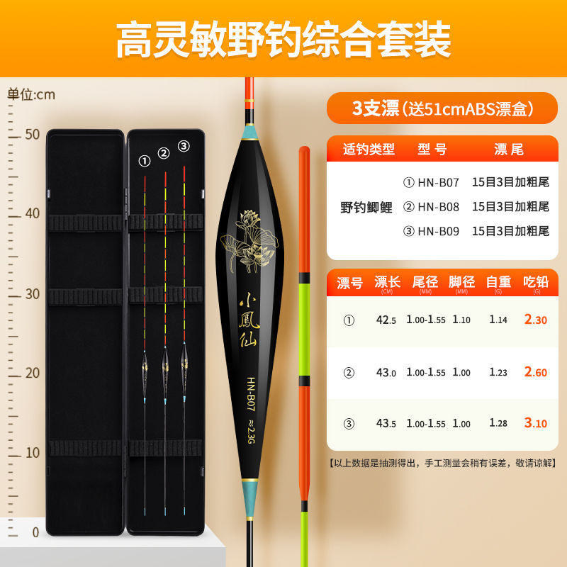 Conjunto completo de alta sensibilidad flotante llamativa gruesa flotante ligera boca cruces flotante pesca fábrica de cadena de suministro comercio mayorista