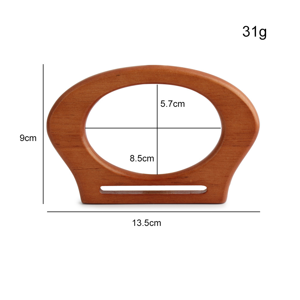 Transfronterizos exclusivos para bolsas de aire nacionales ranuradas en forma de D, mano de madera semicircular, mano de madera sólida, mano de madera DIY de alta calidad image 26