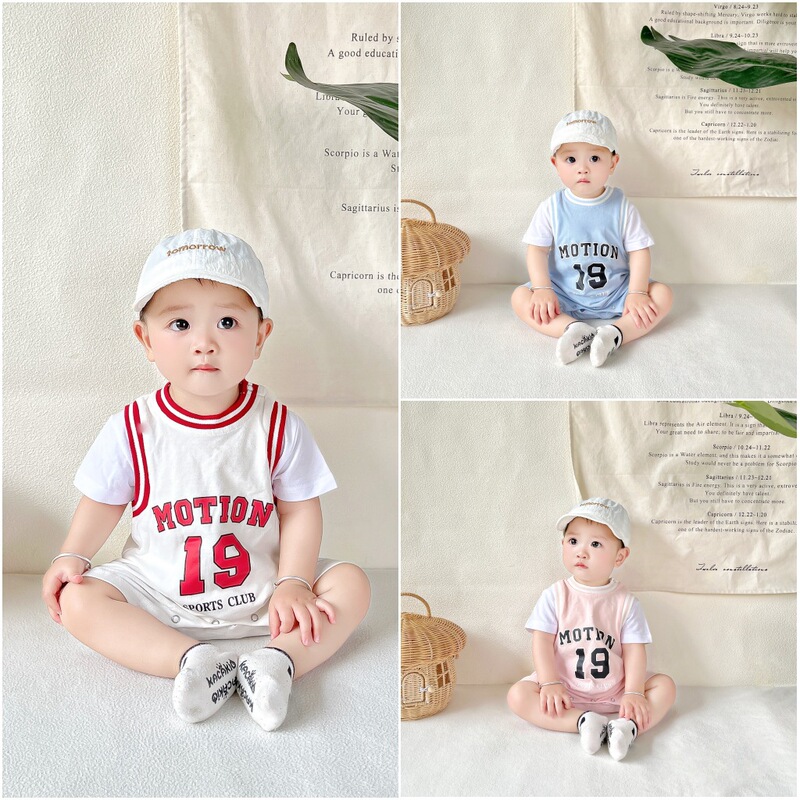 Ins Infant and Toddler Jumpsuit 2026 Summer Fake Two-Piece Design Basketball Romper for Boys and Girls Outdoor Crawling Clothes Ins Infant and Toddler Jumpsuit 2026 Summer Fake Two-Piece Design Basketball Romper for Boys and Girls Outdoor Crawling Clothes
