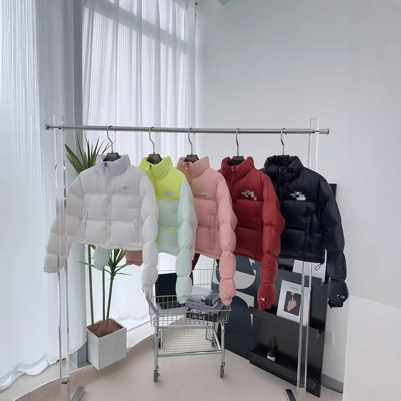 Foreign Trade Tnf High Version Kendall Short Spliced down Jacket Women Versatile Winter Three-Proof Warm Stand Collar Coat Women