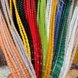 4*8mm骨头珠瓷红竹节珠蓝玉串珠小骨节半成品diy配件