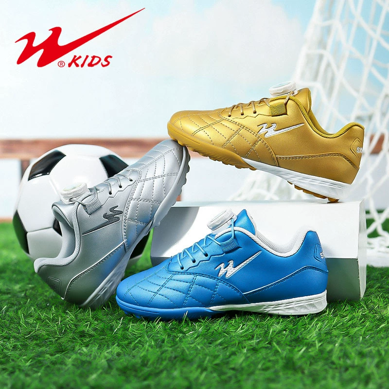 Двойная звезда детская футбольная обувь фабрика прямых продаж мальчиков вращающаяся пуговица TF сломанные гвозди